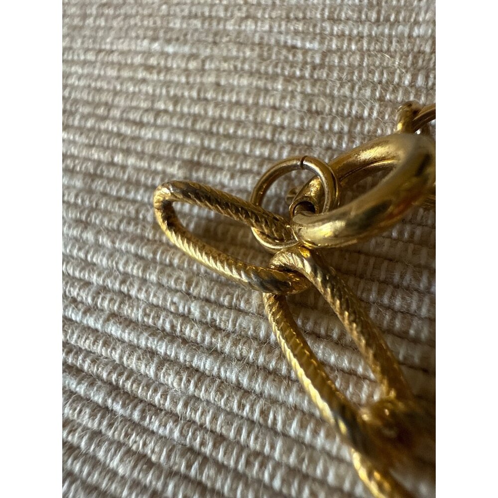 Vintage Gold-Tone Filigree Pendant Necklace With Double Cross Unique - Picture 10 of 15